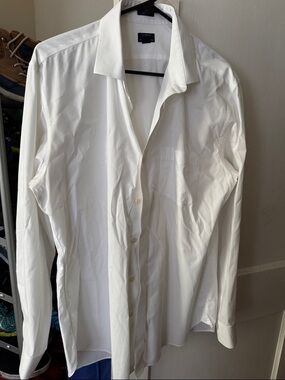 J. Crew White Thompson Men's Dress Shirt large